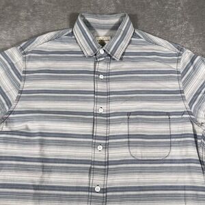 Simon Miller Shirt Mens Large Blue White Stripe Long Sleeve Button Down Made USA